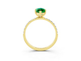 Yellow gold Marquise Cut Diamond Pavé Band with Six-Prong Setting_3
