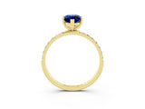 Yellow gold Marquise Cut Diamond Pavé Band with Six-Prong Setting_3