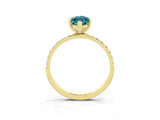 Yellow gold Marquise Cut Diamond Pavé Band with Six-Prong Setting_3
