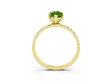 Yellow gold Marquise Cut Diamond Pavé Band with Six-Prong Setting_3