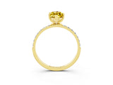 Yellow gold Marquise Cut Diamond Pavé Band with Six-Prong Setting_3