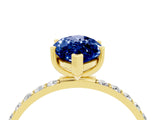 Yellow gold Marquise Cut Diamond Pavé Band with Six-Prong Setting_4