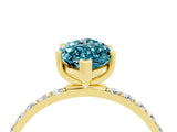 Yellow gold Marquise Cut Diamond Pavé Band with Six-Prong Setting_4