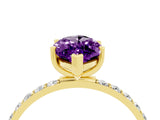 Yellow gold Marquise Cut Diamond Pavé Band with Six-Prong Setting_4