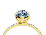 Yellow gold Marquise Cut Diamond Pavé Band with Six-Prong Setting_4