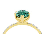 Yellow gold Marquise Cut Diamond Pavé Band with Six-Prong Setting_4