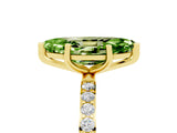 Yellow gold Marquise Cut Diamond Pavé Band with Six-Prong Setting_5