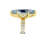 Yellow gold Marquise Cut Diamond Pavé Band with Six-Prong Setting_5