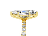 Yellow gold Marquise Cut Diamond Pavé Band with Six-Prong Setting_5