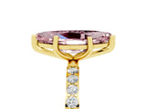 Yellow gold Marquise Cut Diamond Pavé Band with Six-Prong Setting_5