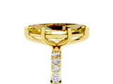 Yellow gold Marquise Cut Diamond Pavé Band with Six-Prong Setting_5