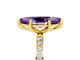 Yellow gold Marquise Cut Diamond Pavé Band with Six-Prong Setting_5