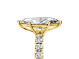 Yellow gold Marquise Cut Diamond Pavé Solitaire Engagement Ring with Four-Prong Setting_100