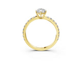 Yellow gold Marquise Cut Diamond Pavé Solitaire Engagement Ring with Four-Prong Setting_98