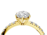 Yellow gold Marquise Cut Diamond Pavé Solitaire Engagement Ring with Four-Prong Setting_99