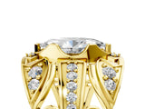 Yellow gold Marquise Cut Diamond Pave Art Deco Split Shank Ring with Four-Prong Setting_26