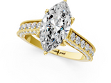 Yellow gold Marquise Cut Diamond Pave Band with Four-Prong Setting_38