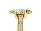 Yellow gold Marquise Cut Diamond Pave Band with Four-Prong Setting_42