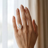 Yellow gold Marquise Cut Diamond Ring with Marquise Side Stones and Prong Setting_87