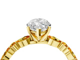 Yellow gold Marquise Cut Diamond Ring with Marquise and Round with Citrine side stone Side Stones and Four-Prong Setting_16