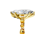 Yellow gold Marquise Cut Diamond Ring with Marquise and Round with Citrine side stone Side Stones and Four-Prong Setting_17