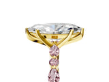 Yellow gold Marquise Cut Diamond Ring with Marquise and Round with Morganite side stone Side Stones and Four-Prong Setting_29