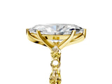 Yellow gold Marquise Cut Diamond Ring with Marquise and Round with Yellow Sapphire side stone Side Stones and Four-Prong Setting_29
