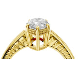 Yellow gold Marquise Cut Diamond Ring with Milgrain Pavé Band and Four-Prong Setting_29