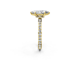 Yellow gold Marquise Cut Diamond Ring with Pavé Band and Four-Prong Setting_57