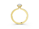 Yellow gold Marquise Cut Diamond Ring with Pavé Band and Four-Prong Setting_58