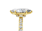 Yellow gold Marquise Cut Diamond Ring with Pavé Band and Four-Prong Setting_60