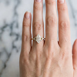 Yellow gold Marquise Cut Diamond Ring with Side Stones and Four-Prong Setting_110