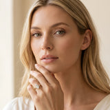 Yellow gold Marquise Cut Diamond Ring with Side Stones and Four-Prong Setting_111