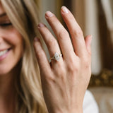 Yellow gold Marquise Cut Diamond Ring with Side Stones and Four-Prong Setting_112