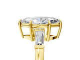 Yellow gold Marquise Cut Diamond Ring with Tapered Baguette Side Stones in Four-Prong Setting_20