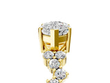 Yellow gold Marquise Cut Diamond Scattered Round Accent Ring with Prong Setting_17