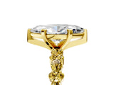 Yellow gold Marquise Cut Diamond Side Stone Solitaire Ring with Round with Yellow Sapphire side stone and Four-Prong Setting_5