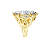 Yellow gold Marquise Cut Diamond Solitaire Celtic Knot Ring with Four-Prong Setting_86