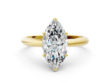 Yellow gold Marquise Cut Diamond Solitaire Engagement Ring with Cathedral Setting and Four-Prong Mount_14