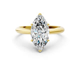 Yellow gold Marquise Cut Diamond Solitaire Engagement Ring with Cathedral Setting and Four-Prong Mount_239