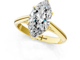 Yellow gold Marquise Cut Diamond Solitaire Engagement Ring with Cathedral Setting and Four-Prong Mount_240