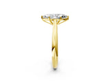 Yellow gold Marquise Cut Diamond Solitaire Engagement Ring with Cathedral Setting and Four-Prong Mount_241