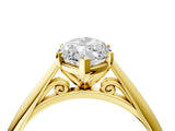 Yellow gold Marquise Cut Diamond Solitaire Engagement Ring with Cathedral Setting and Four-Prong Mount_243