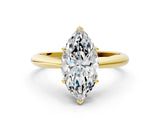Yellow gold Marquise Cut Diamond Solitaire Engagement Ring with Cathedral Setting and Four-Prong Mount_44