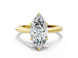 Yellow gold Marquise Cut Diamond Solitaire Engagement Ring with Cathedral Setting and Four-Prong Mount_92
