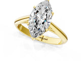Yellow gold Marquise Cut Diamond Solitaire Engagement Ring with Cathedral Setting and Four-Prong Mount_93