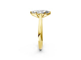 Yellow gold Marquise Cut Diamond Solitaire Engagement Ring with Cathedral Setting and Four-Prong Mount_94