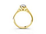 Yellow gold Marquise Cut Diamond Solitaire Engagement Ring with Cathedral Setting and Four-Prong Mount_95