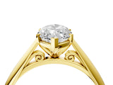 Yellow gold Marquise Cut Diamond Solitaire Engagement Ring with Cathedral Setting and Four-Prong Mount_96