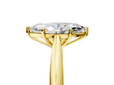 Yellow gold Marquise Cut Diamond Solitaire Engagement Ring with Cathedral Setting and Four-Prong Mount_97